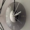ساعت دیواری شیشه ای فلزی دودی (مبلمان) مشکی برند MetaQuartz Aksesuar کد 1758139924