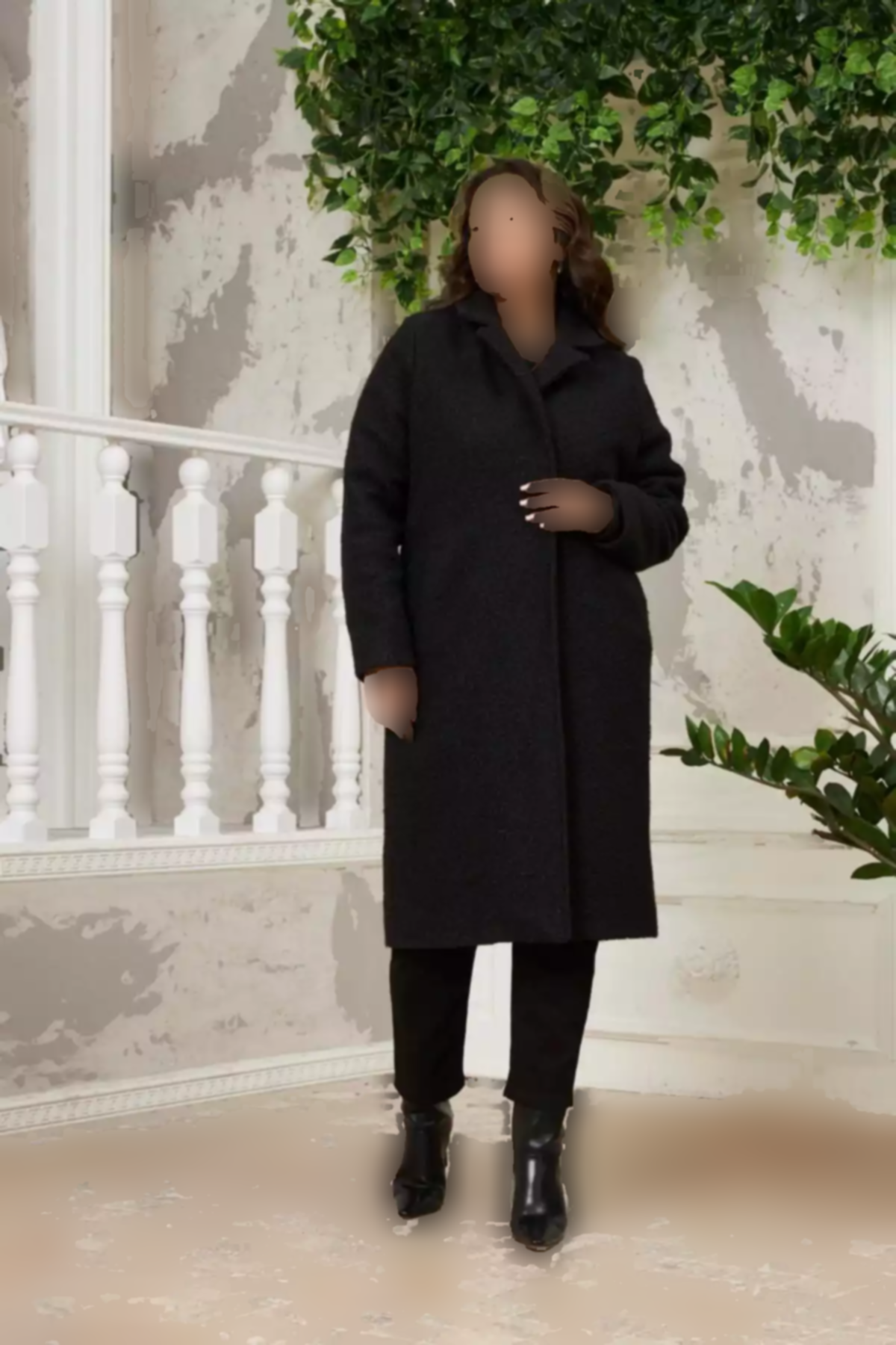 داخل آستردار سایز بزرگ پالتو مشکی گودی برند Rmg کد 1757342709