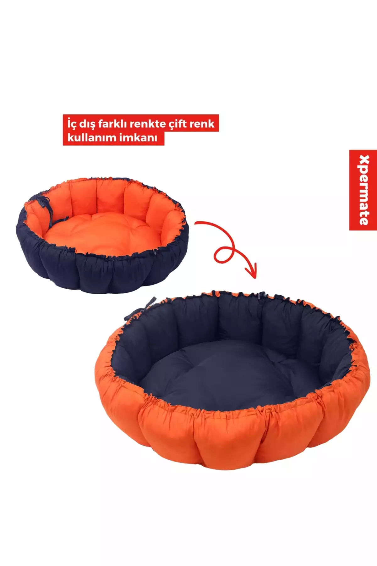 سبد تخت خواب کریر گرد 10 سرمه ای استخر ، اسباب بازی کوسن عزیزم برند XPERMATE کد 1757090650