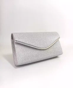 کیف مجلسی خط‎دار اکریلیکی نقره زنانه برند dizaynbag کد 1758390132