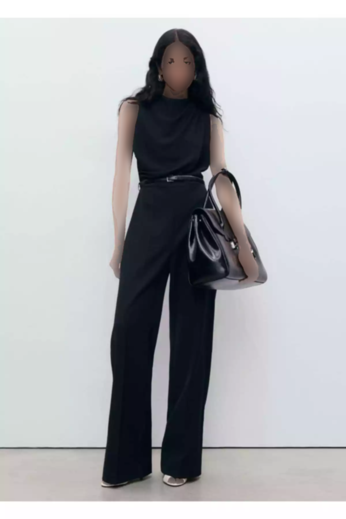 سرهمی یقه بلند کمربنددار برند MANGO کد 1757742190