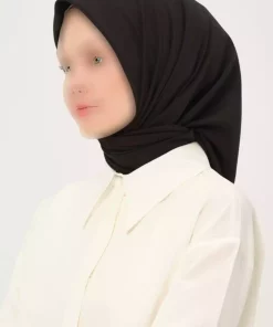 روسری ساده شیفون مربع مشکی برند Madame Polo کد 1757934670
