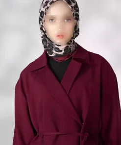روسری طرح پلنگی زرشکی برند Madame Polo کد 1757935869
