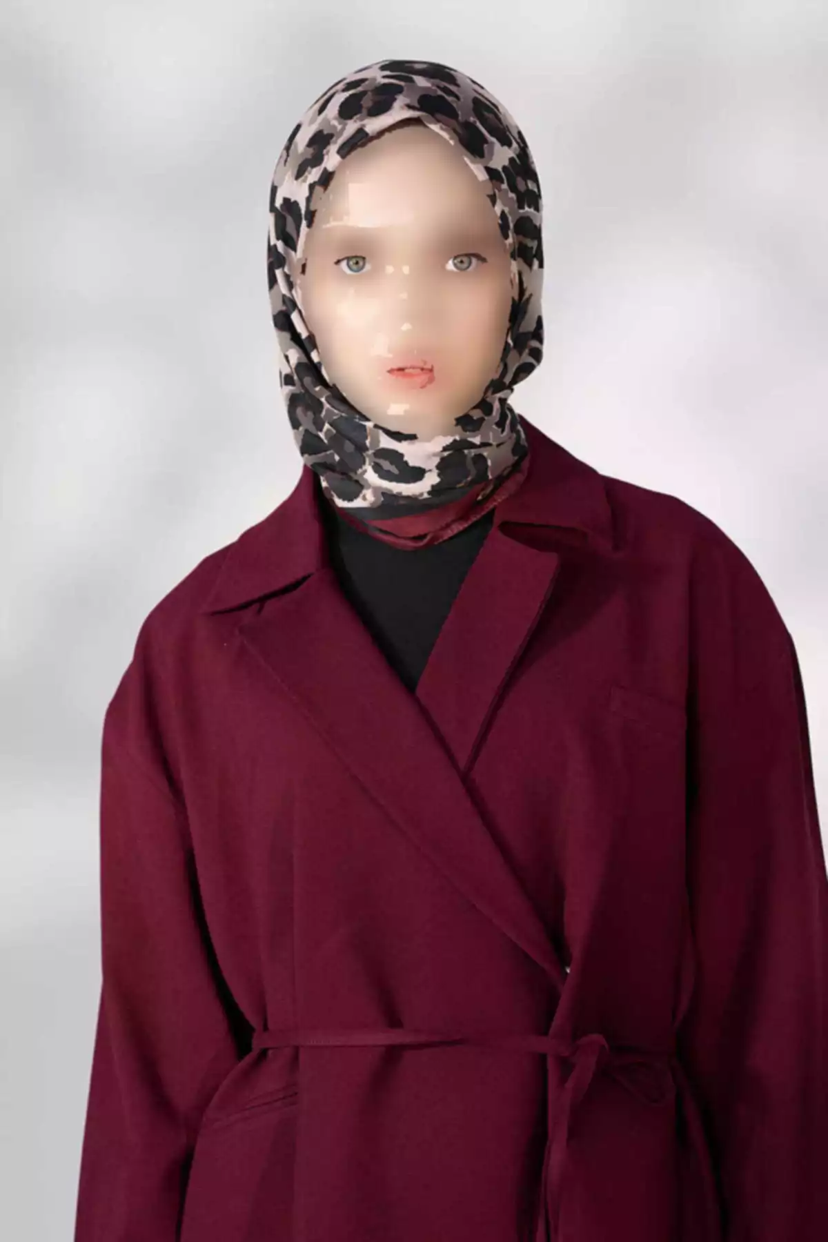 روسری طرح پلنگی زرشکی برند Madame Polo کد 1757935869