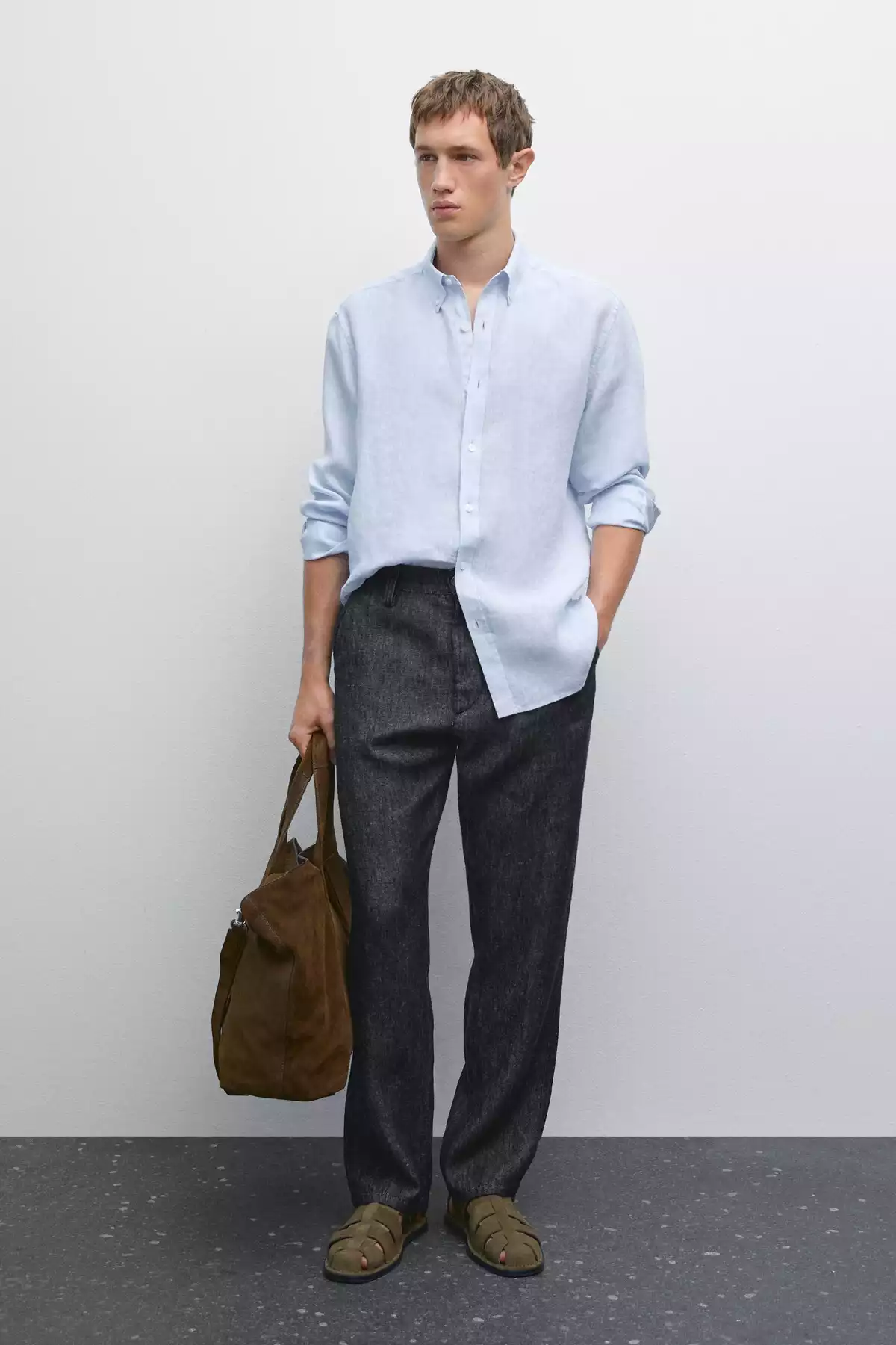 پیراهن متناسب 100کتان برند Massimo Dutti کد 1757748909