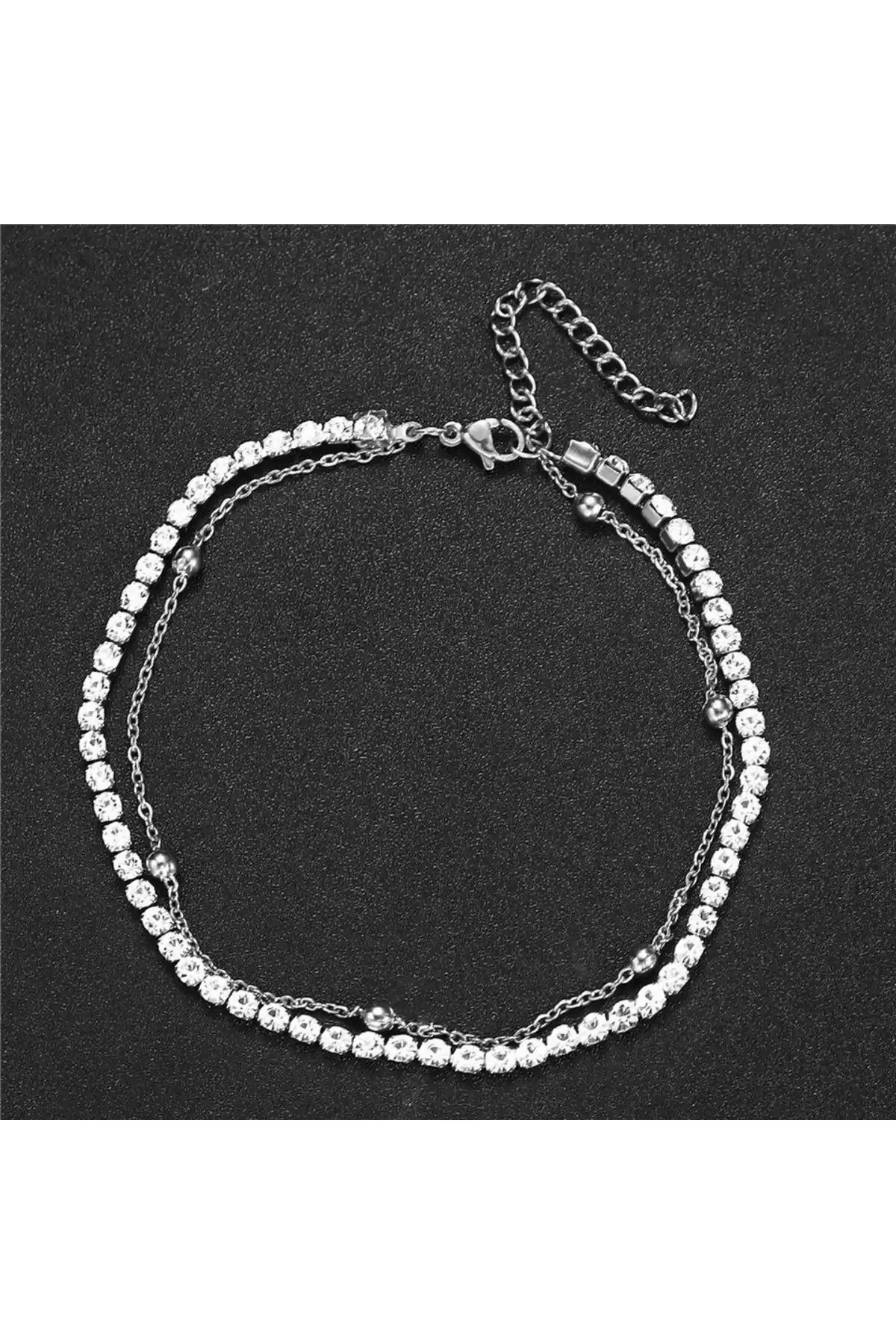 تاپ زنجیردار ظریف پا نگین دار زنانه برند Genel Markalar کد 1757710028