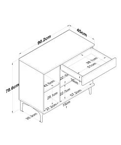 سبد کابینت کمد آشپزخانه گوشه ای درخت گردو 1کشودار 3دربدار 4قهوه سفید چند کاربردی برند Rani Mobilya کد 1758001267