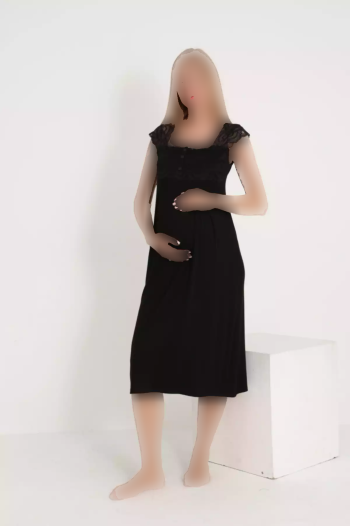 ست لباس شب بارداری مشکی برند Miss Dünya Lissa کد 1757668869