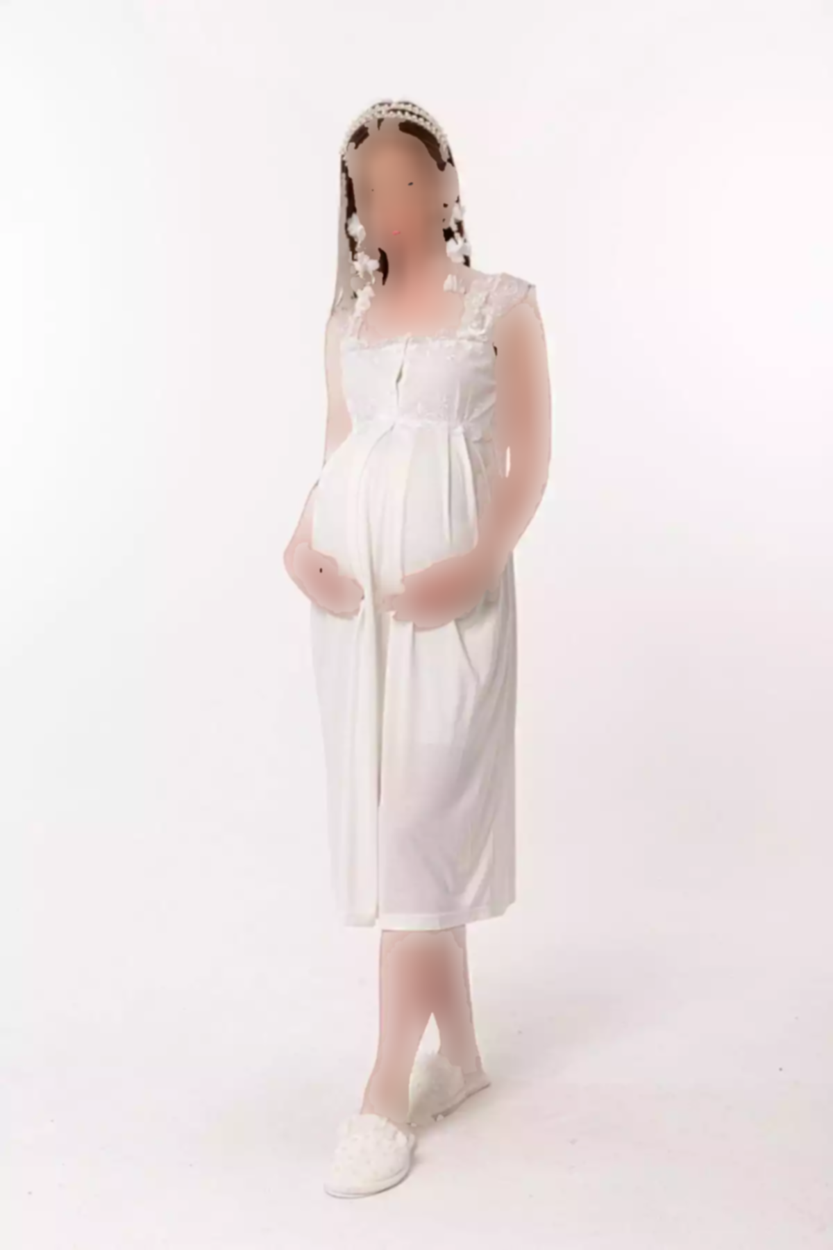 ست لباس شب بلند و گشاد شیری بارداری برند ByLohusa کد 1758055269