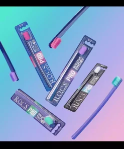 مسواک حرفه ای نرم 59400 5940حساس سه تایی نازک شده برند R.O.C.S. کد 1756905610