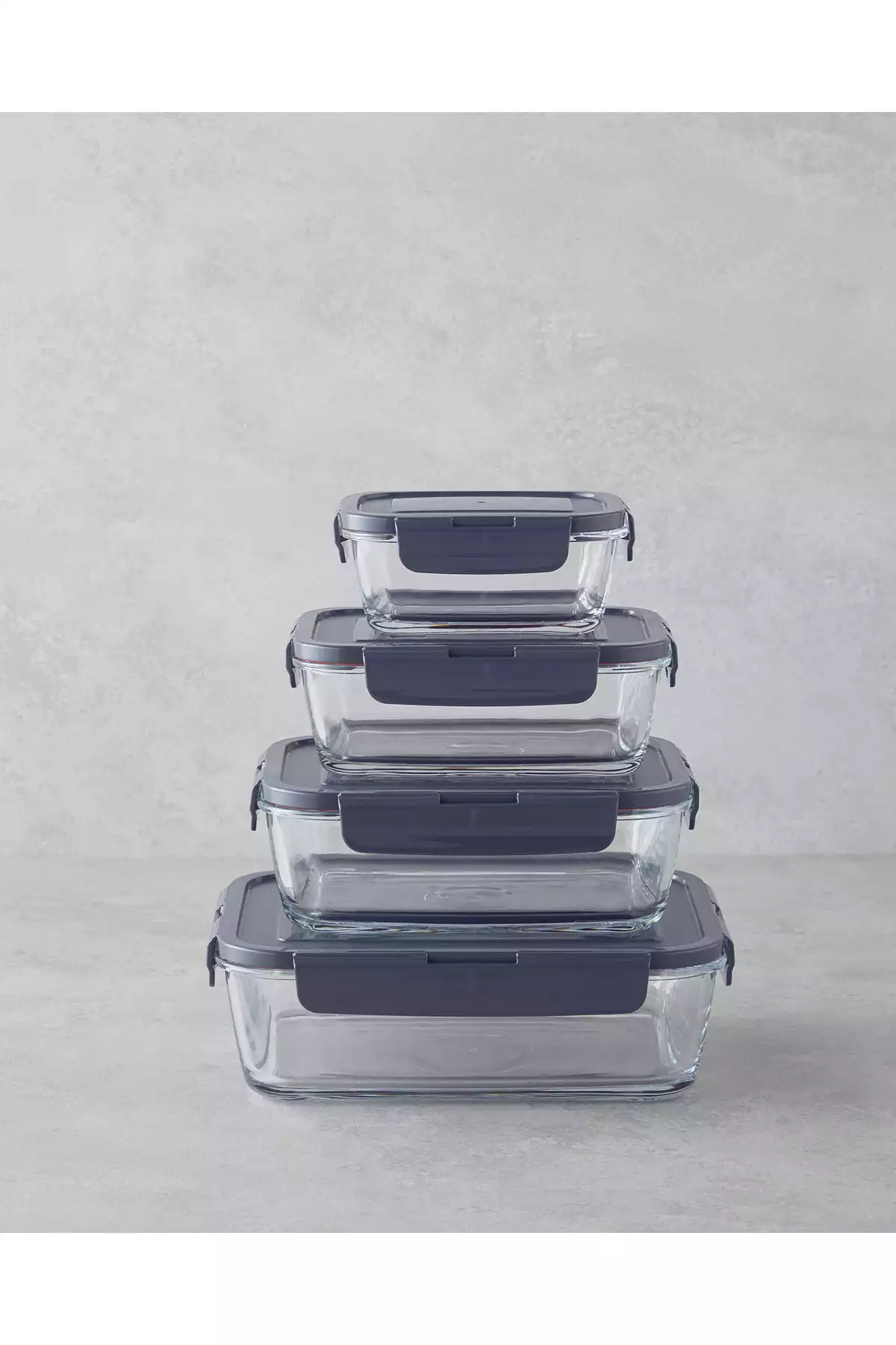 ظرف نگهداری تازه شیشه ای 1900میلی لیتر طوسی برند English Home کد 1758385324