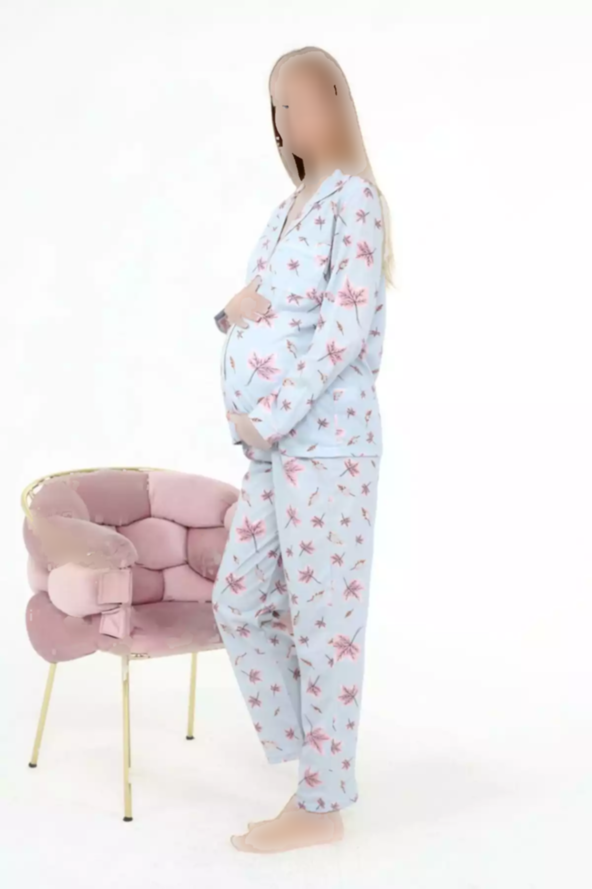 لباس راحتی دکمهدار آستین بلند از جلو پانیه بارداری لیکاپ برند Genel Markalar کد 1757695282