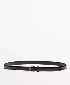 کمربند چرم سگک دار مربع برند Massimo Dutti کد 1757213468