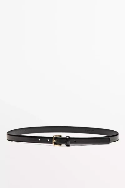 کمربند چرم سگک دار مربع برند Massimo Dutti کد 1757213468