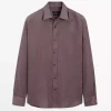 پیراهن اسلیم فیت 100کتان برند Massimo Dutti کد 1757751909