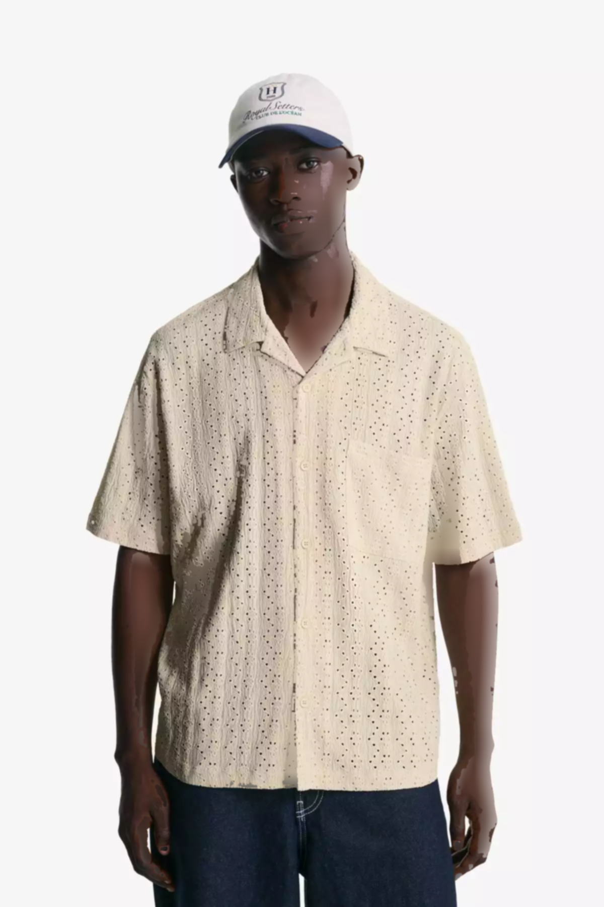 پیراهن قلاب دوزی شده آستین کوتاه برند Bershka کد 1757755033