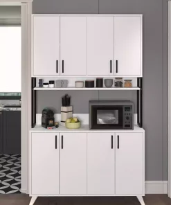 کابینت کمد انبار مواد غذایی آشپزخانه 8دربدار سفید چند کاربردی برند Bofigo کد 1757983267