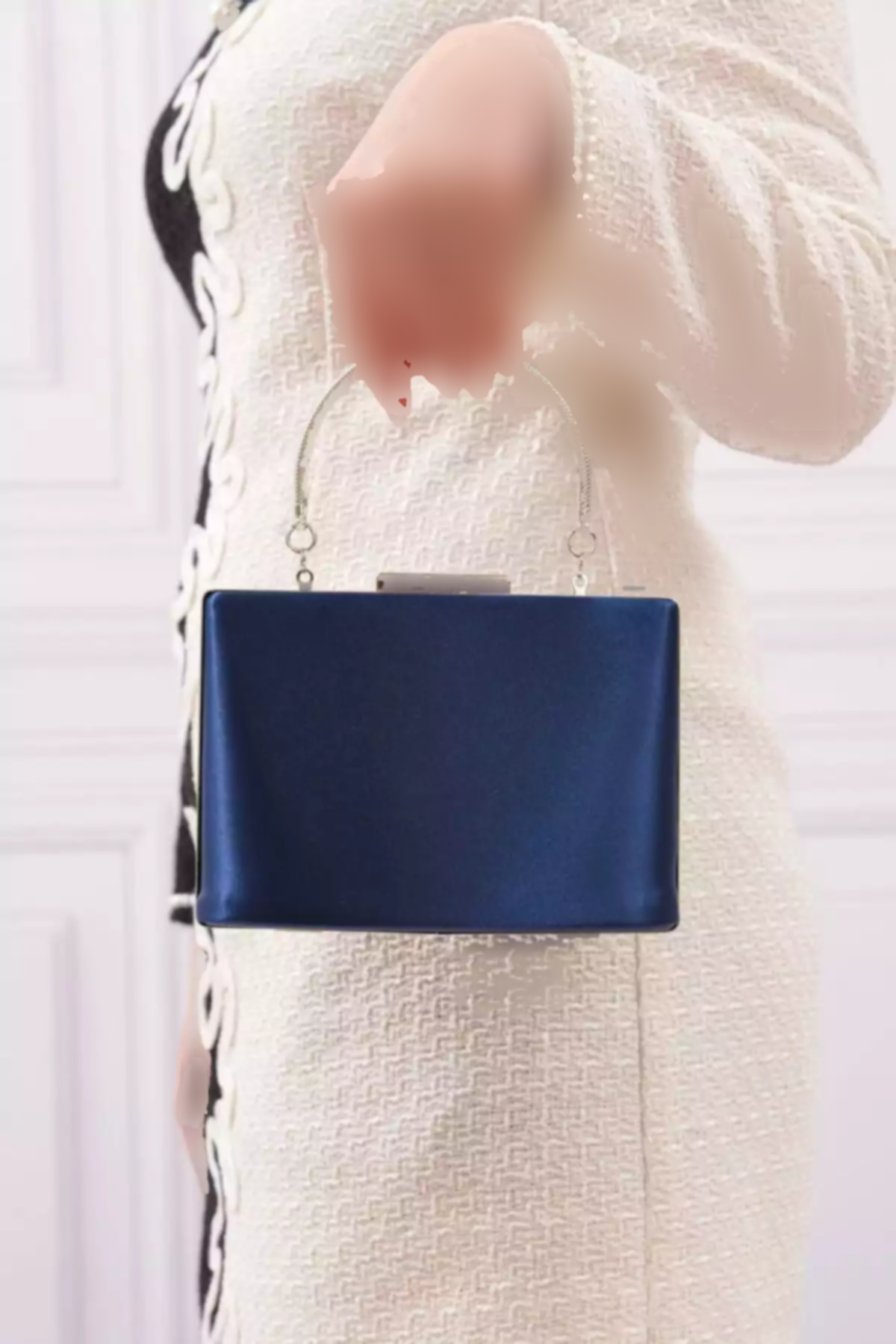 کیف مجلسی ساتن سرمه ای زنانه برند ROZA CANTA کد 1758408072