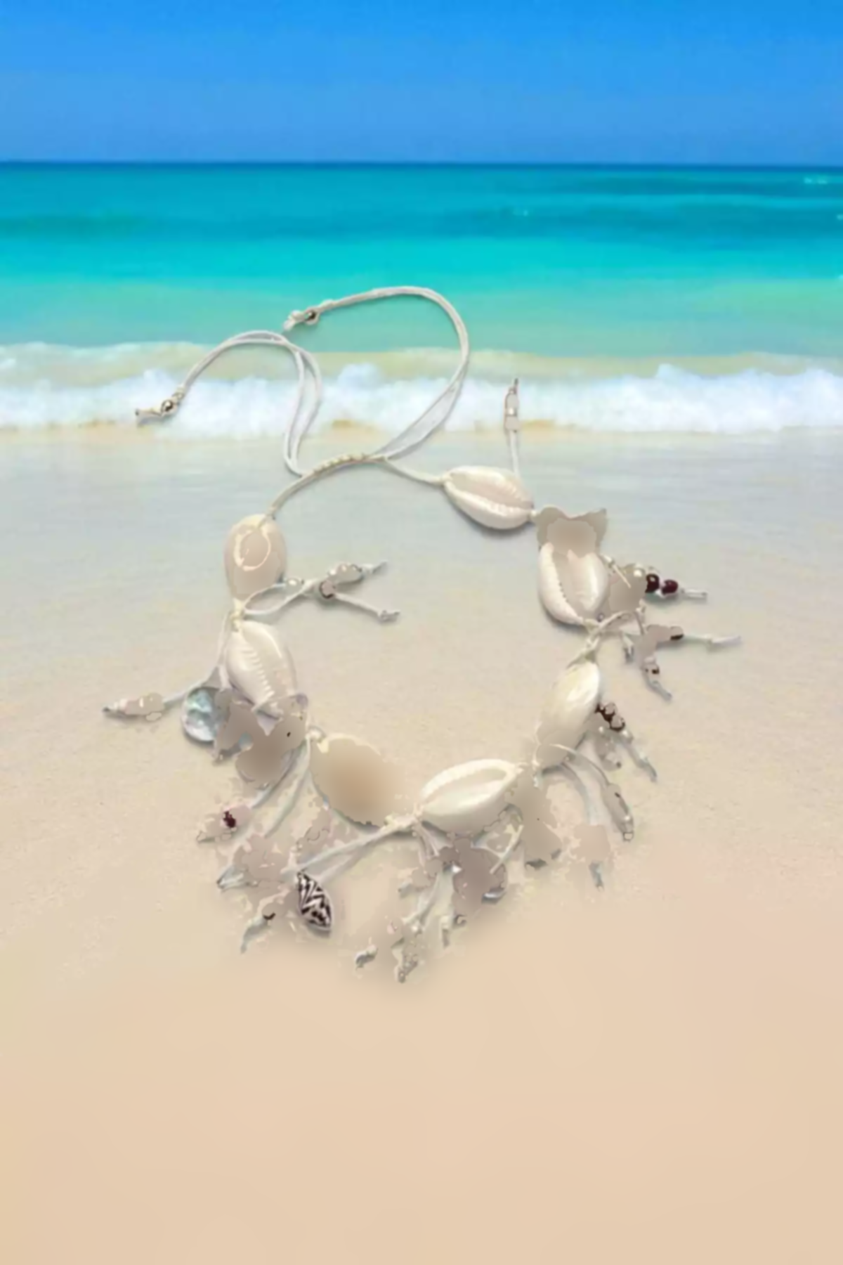 دستبند مهره دار صدفی طناب آبی برند PETEK AKSESUAR کد 1757677270