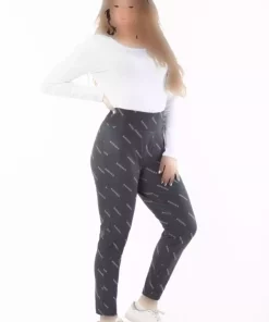 اسپرت دور کمر به صورت کشی سایز بزرگ شلوار چرم مشکی زنانه برند Şans کد 1758346267