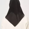 روسری ساده شیفون مربع مشکی برند Madame Polo کد 1757934670