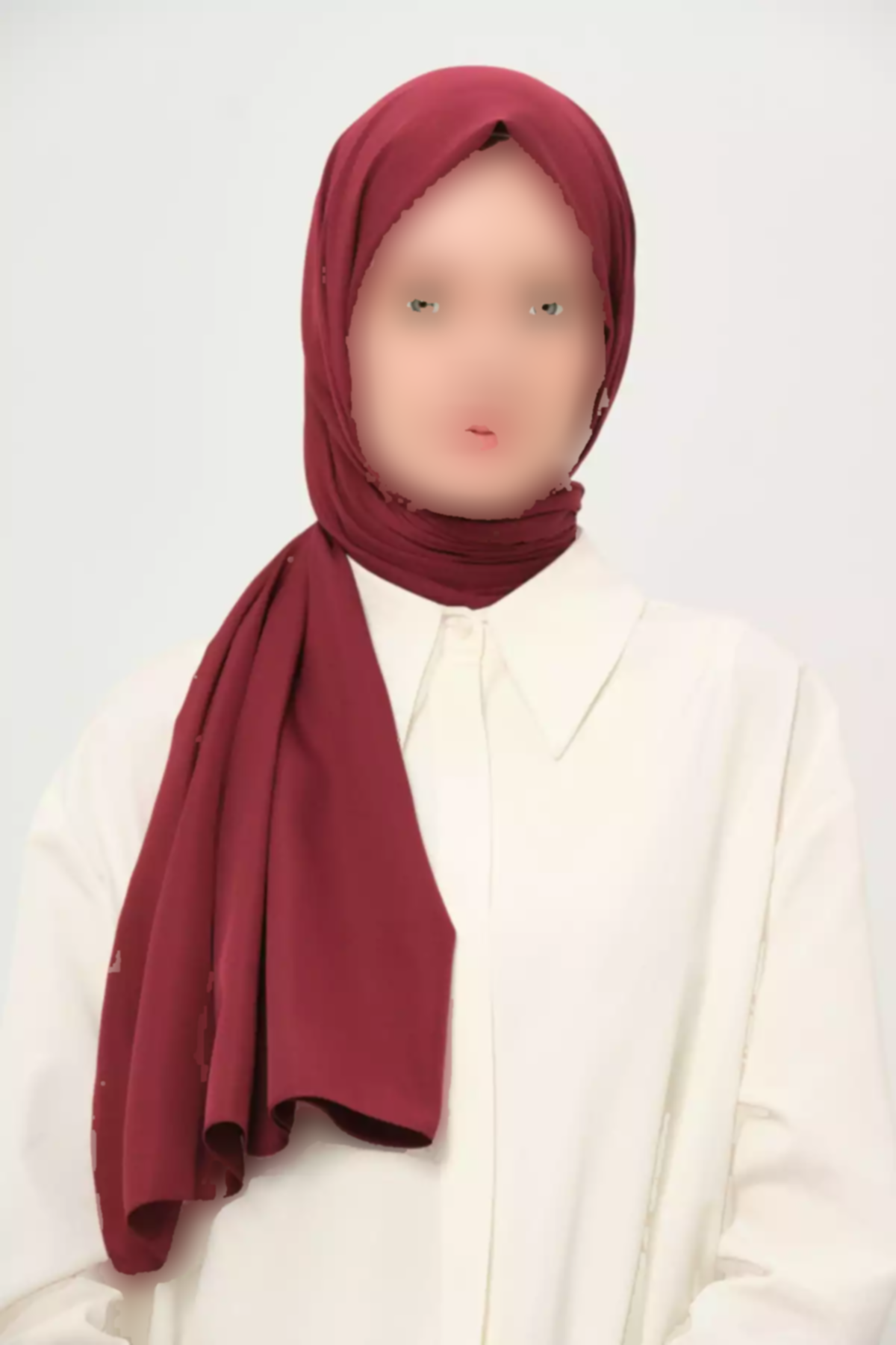 شال ساده پارچه لیز نمیخورد تویل غیر کریستالی زرشکی برند Madame Polo کد 1757932871
