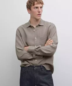 پیراهن متناسب طرحدار جیبدار برند Massimo Dutti کد 1757752027