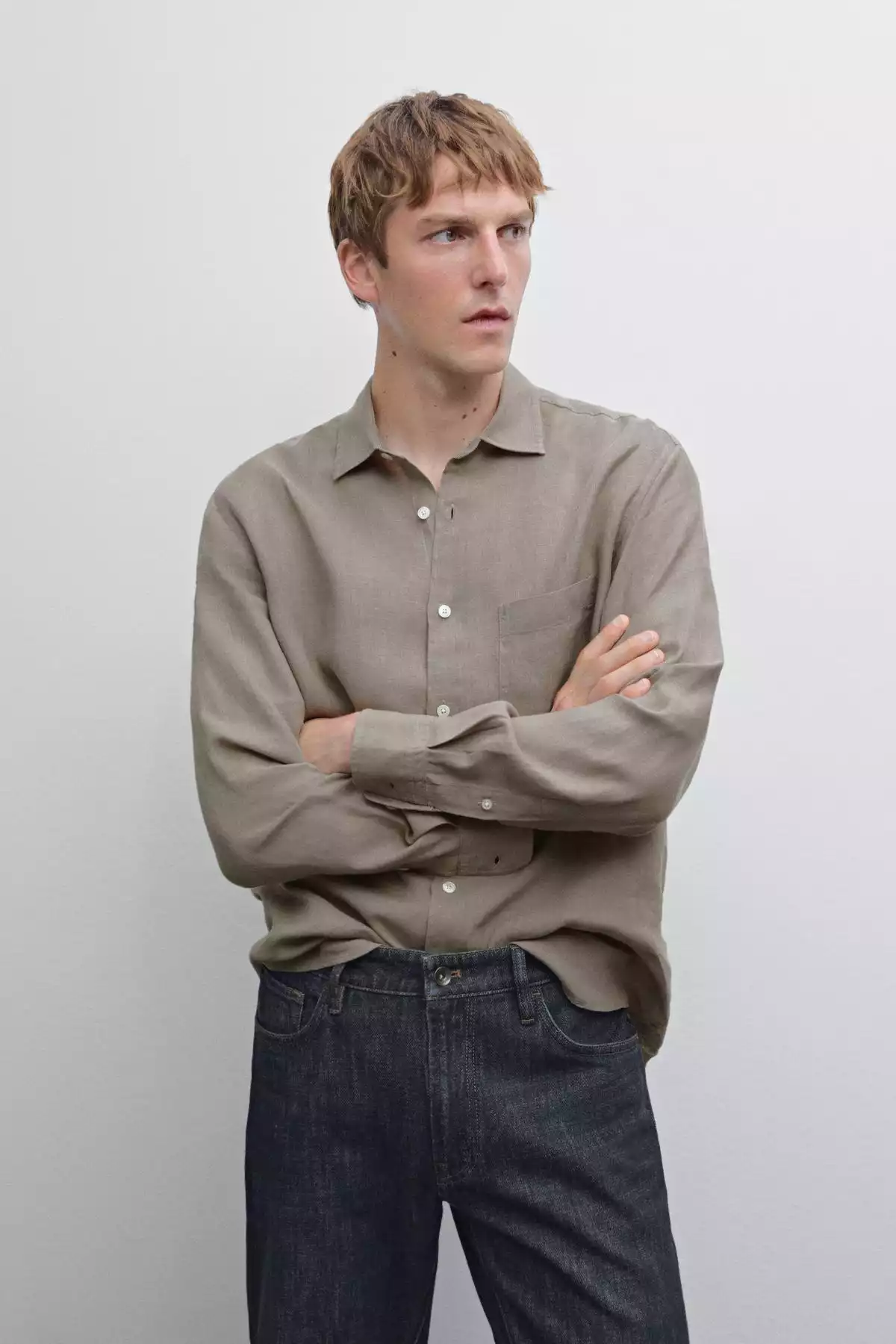 پیراهن متناسب طرحدار جیبدار برند Massimo Dutti کد 1757752027