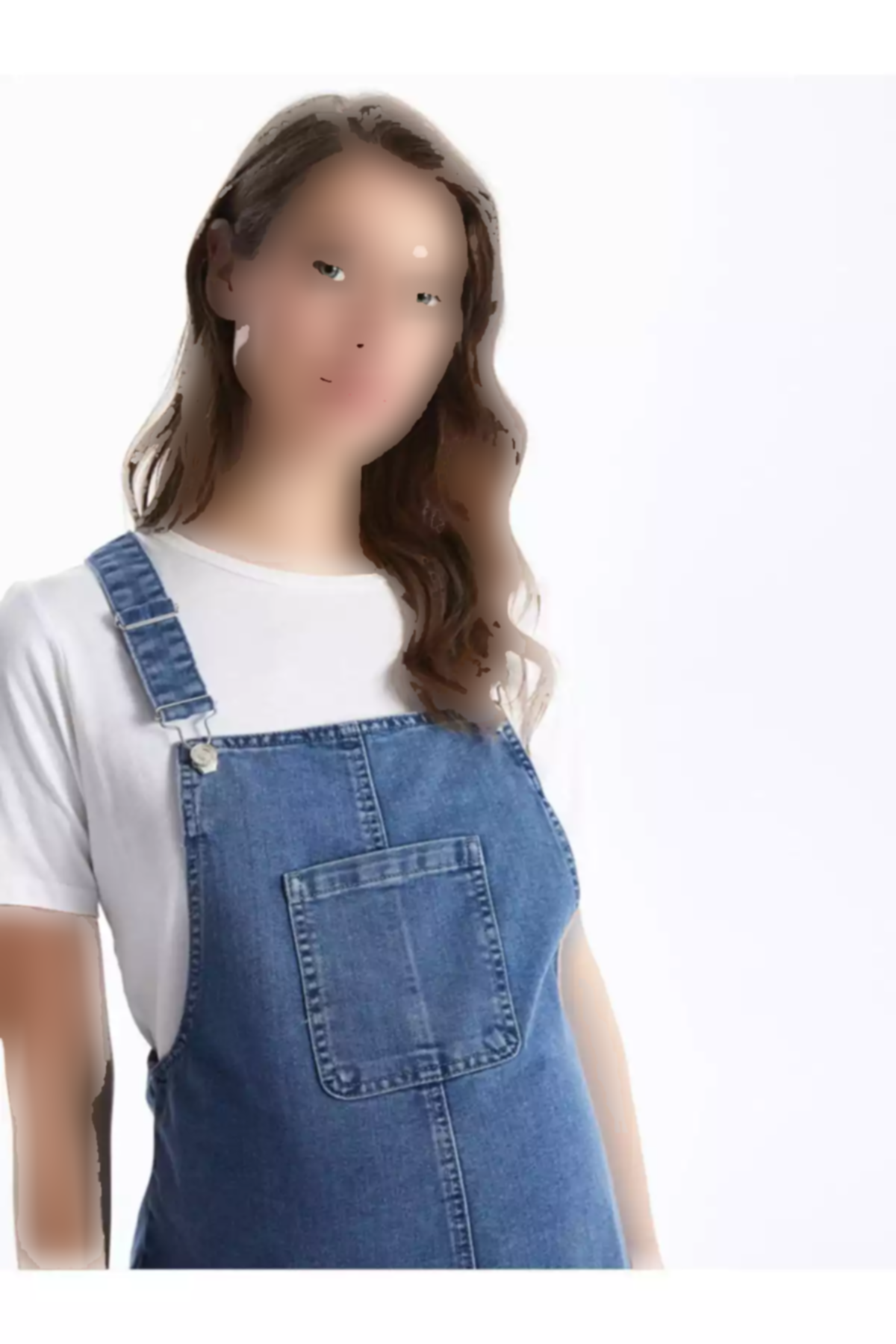 پیراهن سرهمی جین ساده یقه مربع LC Waikiki بارداری بنددار برند LC Waikiki کد 1759246925