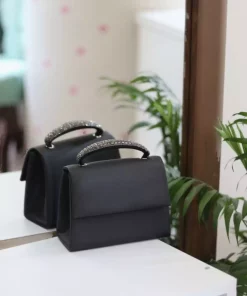 کیف دوشی مجلسی طرح‎دار مشکی زنانه برند Moom Bag کد 1758390673