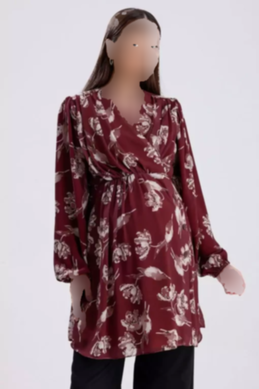 تونیک داخل آستر‎دار شیفون طرح گل‎دار بارداری برند KATLİN MATERNİTY WEAR کد 1757234949