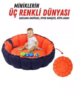 سبد تخت خواب کریر گرد 10 سرمه ای استخر ، اسباب بازی کوسن عزیزم برند XPERMATE کد 1757090650