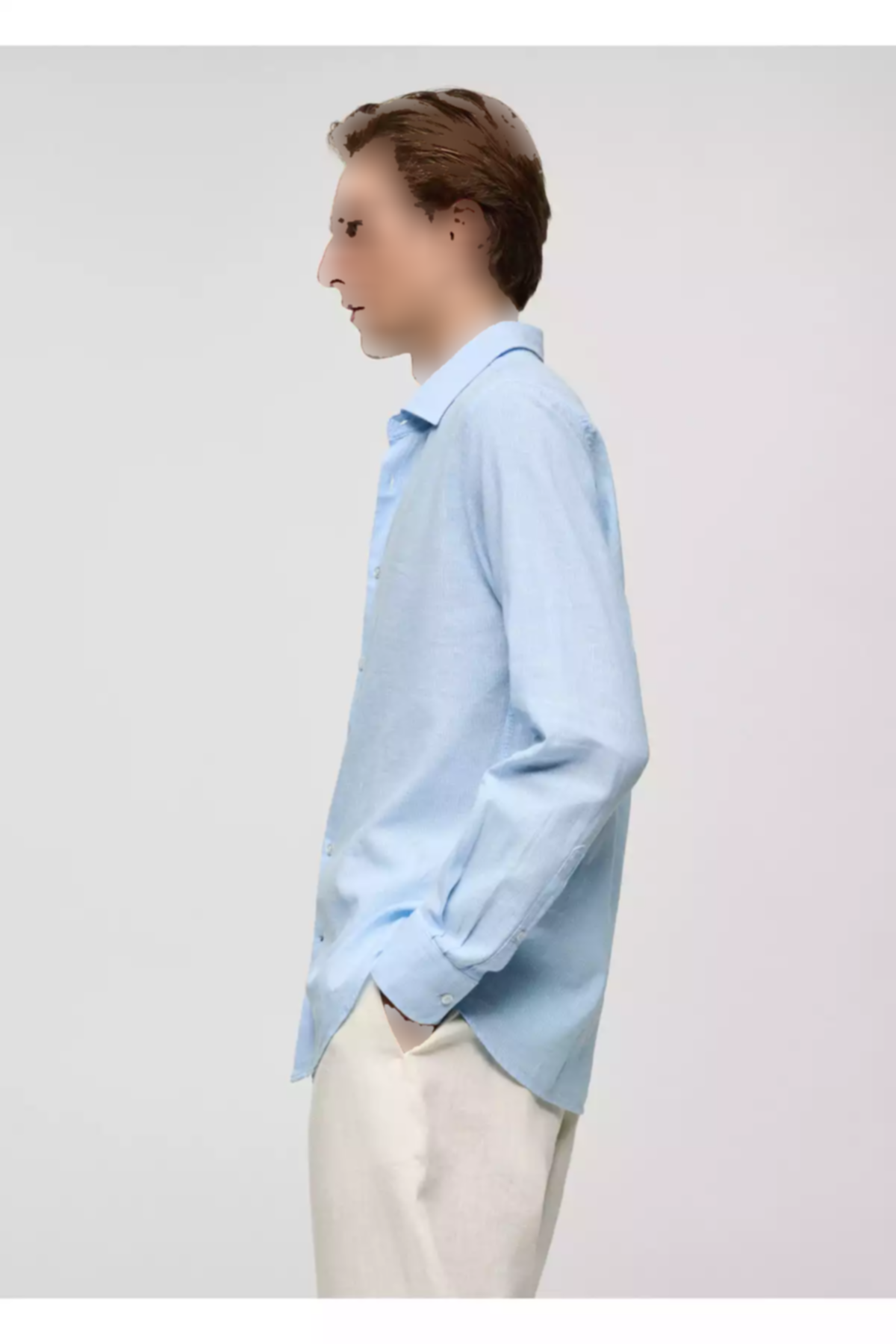 پیراهن آبی آسمانی مردانه برند MANGO کد 1757752149