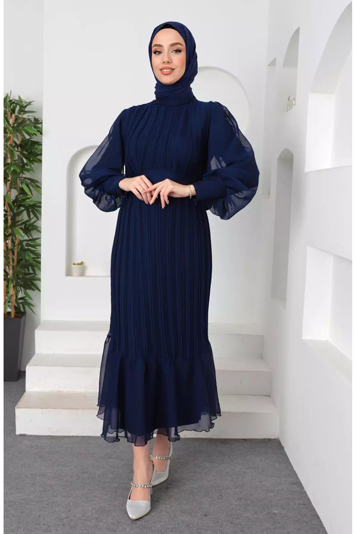 مجلسی پلیسه دار سرمه ای برند sefamerve کد 1758126725