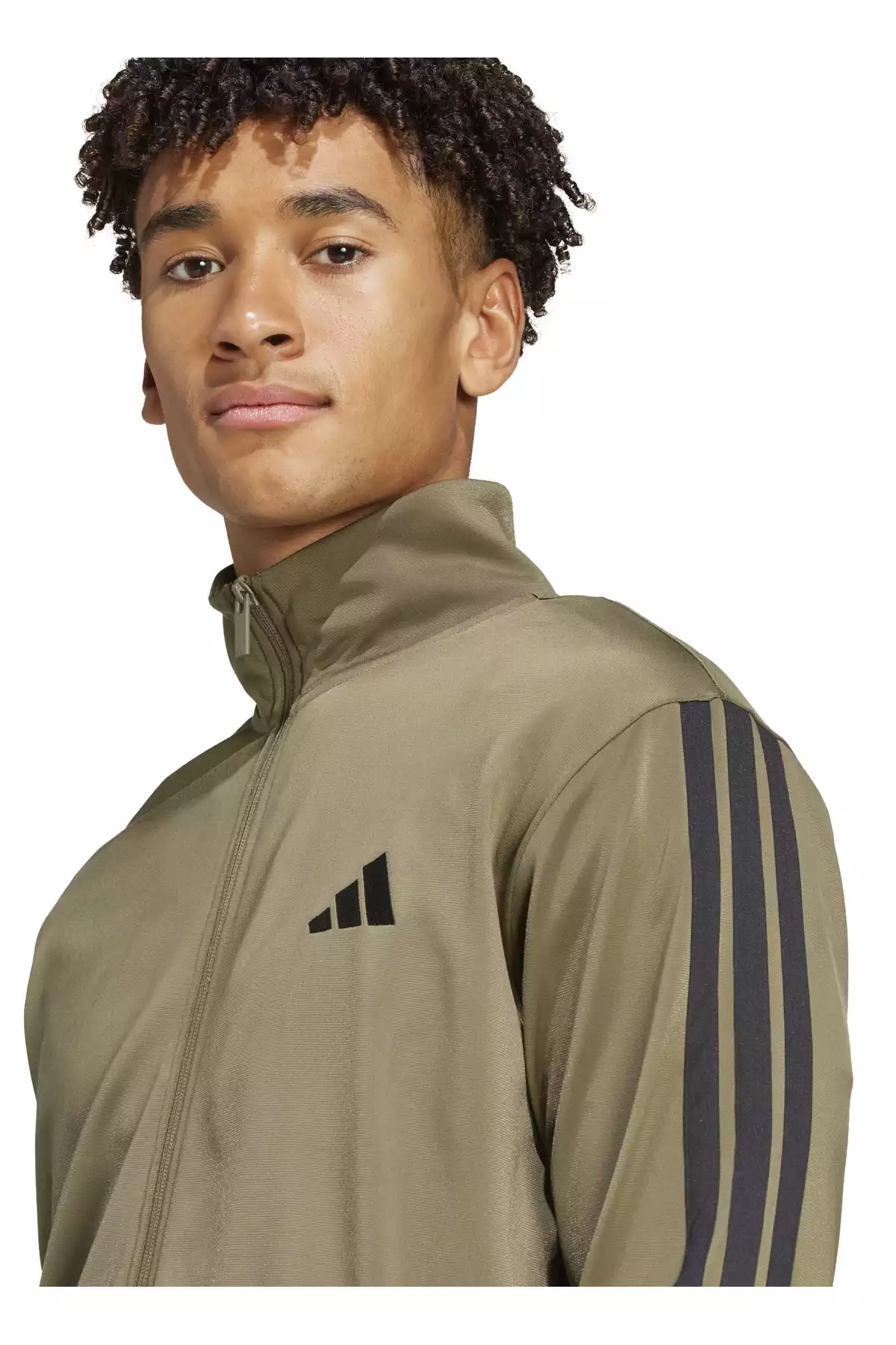 ست لباس راحتی متناسب یقه طرحدار یشمی مردانه زیپدار برند adidas کد 1759202466