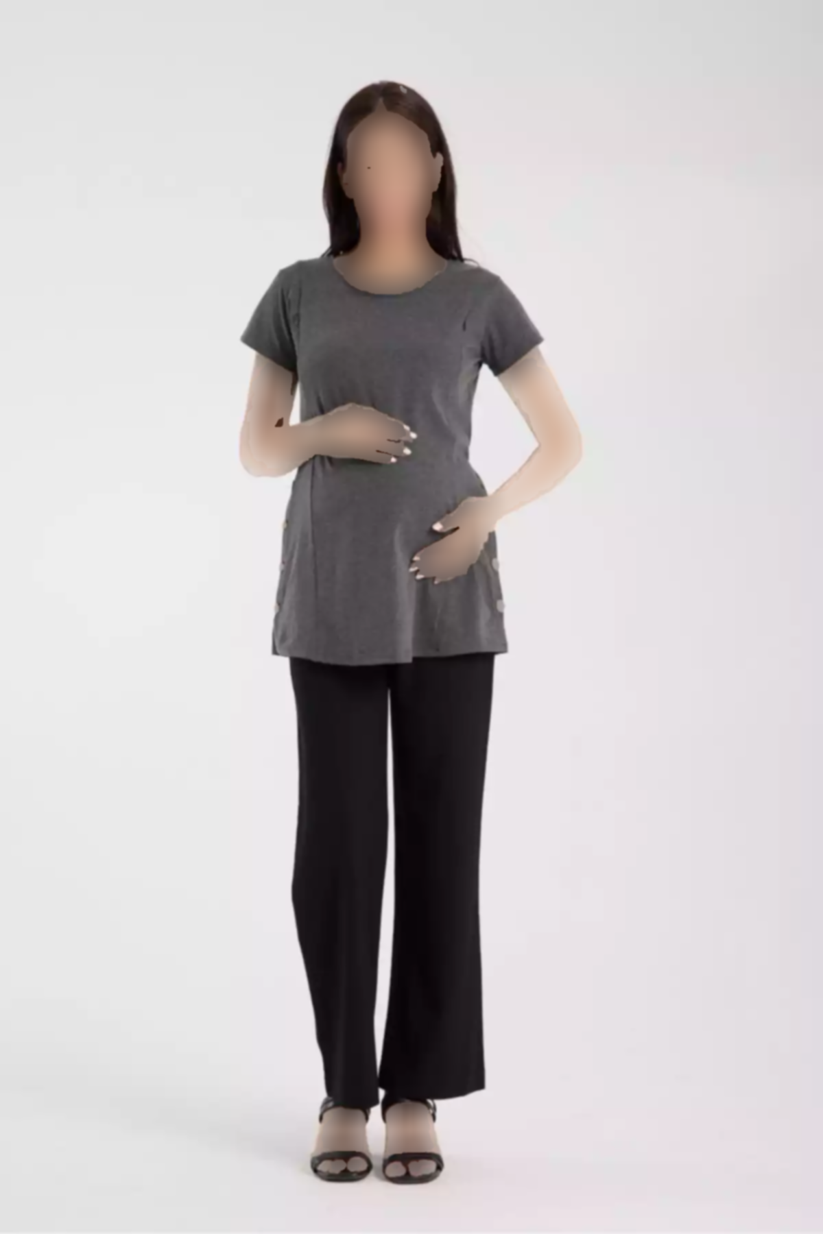 تیشرت شیردهی مخفی بارداری زیپدار راحت برند LİYACA کد 1758480068