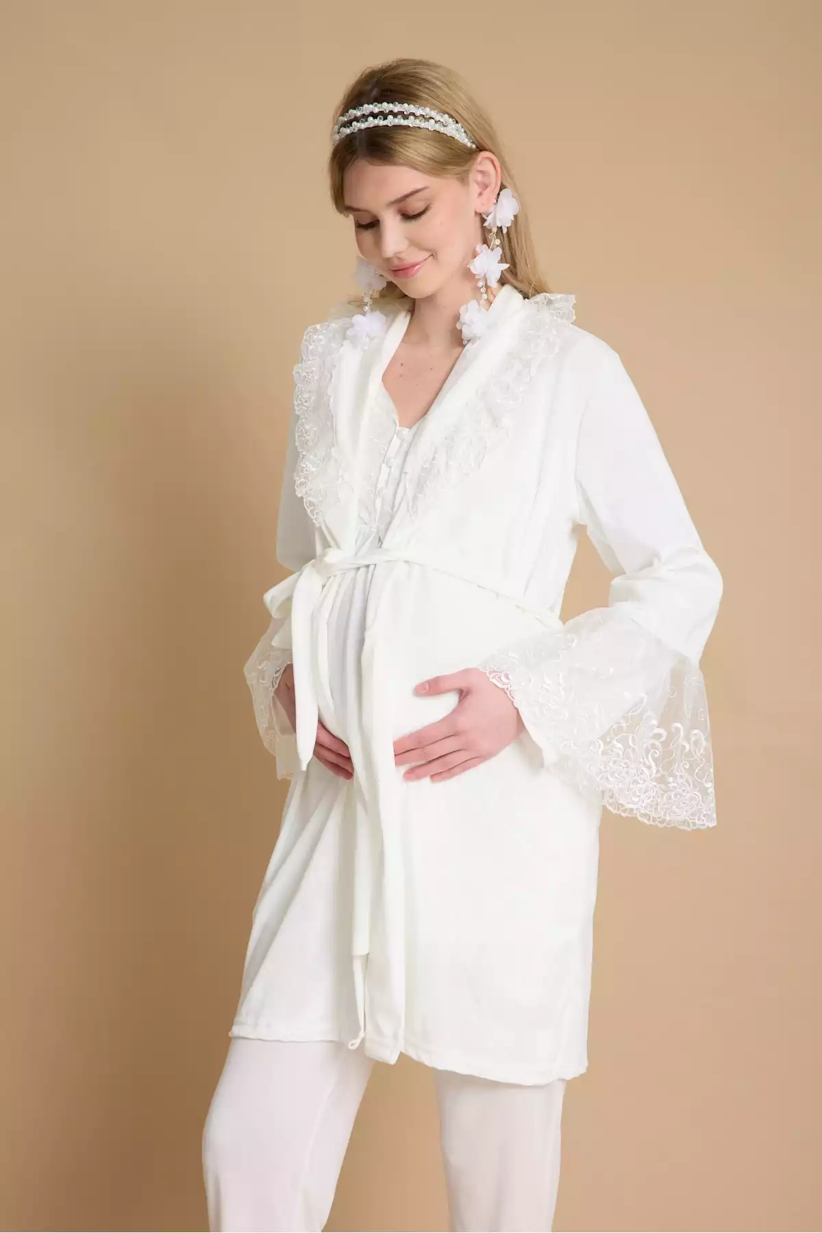 ست ظریف طرح توری بارداری دره برند Effortt کد 1757759168