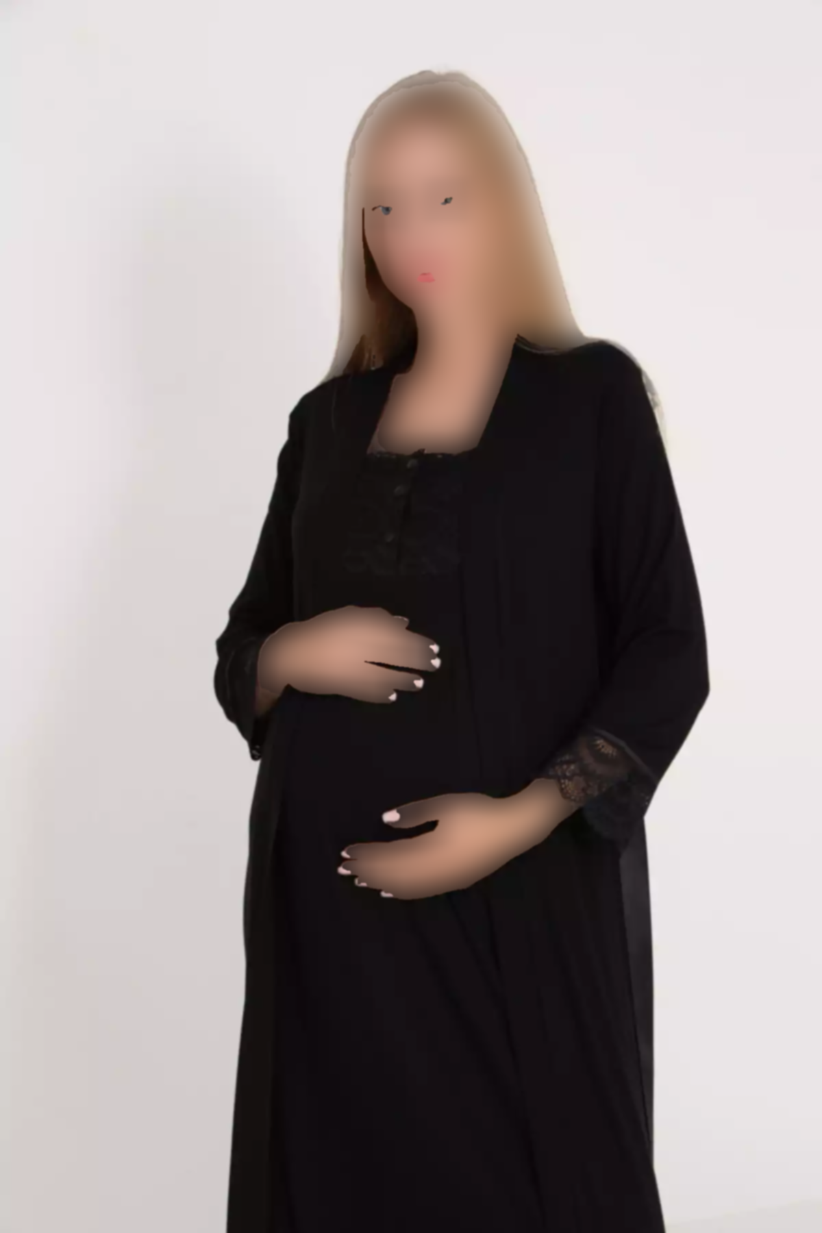 ست لباس شب بارداری مشکی برند Miss Dünya Lissa کد 1757668869