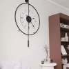 ساعت دیواری شفاف فلزی (مبلمان) دست زدن مشکی برند MetaQuartz Aksesuar کد 1758138070