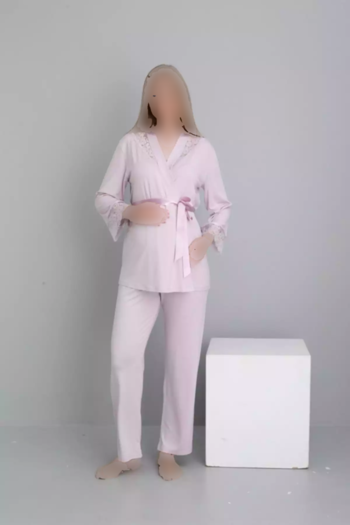 لباس راحتی طرح توری از جلو بسته شدنی نیلی بارداری برند Miss Dünya Lissa کد 1757759169