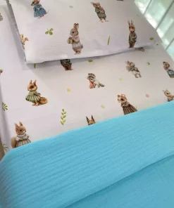 بالشت و رویه ملحفه کاوردار ست خواب بچه گانه کودک کشی 100پنبه برند BABY HAN CONCEPT کد 1757090648