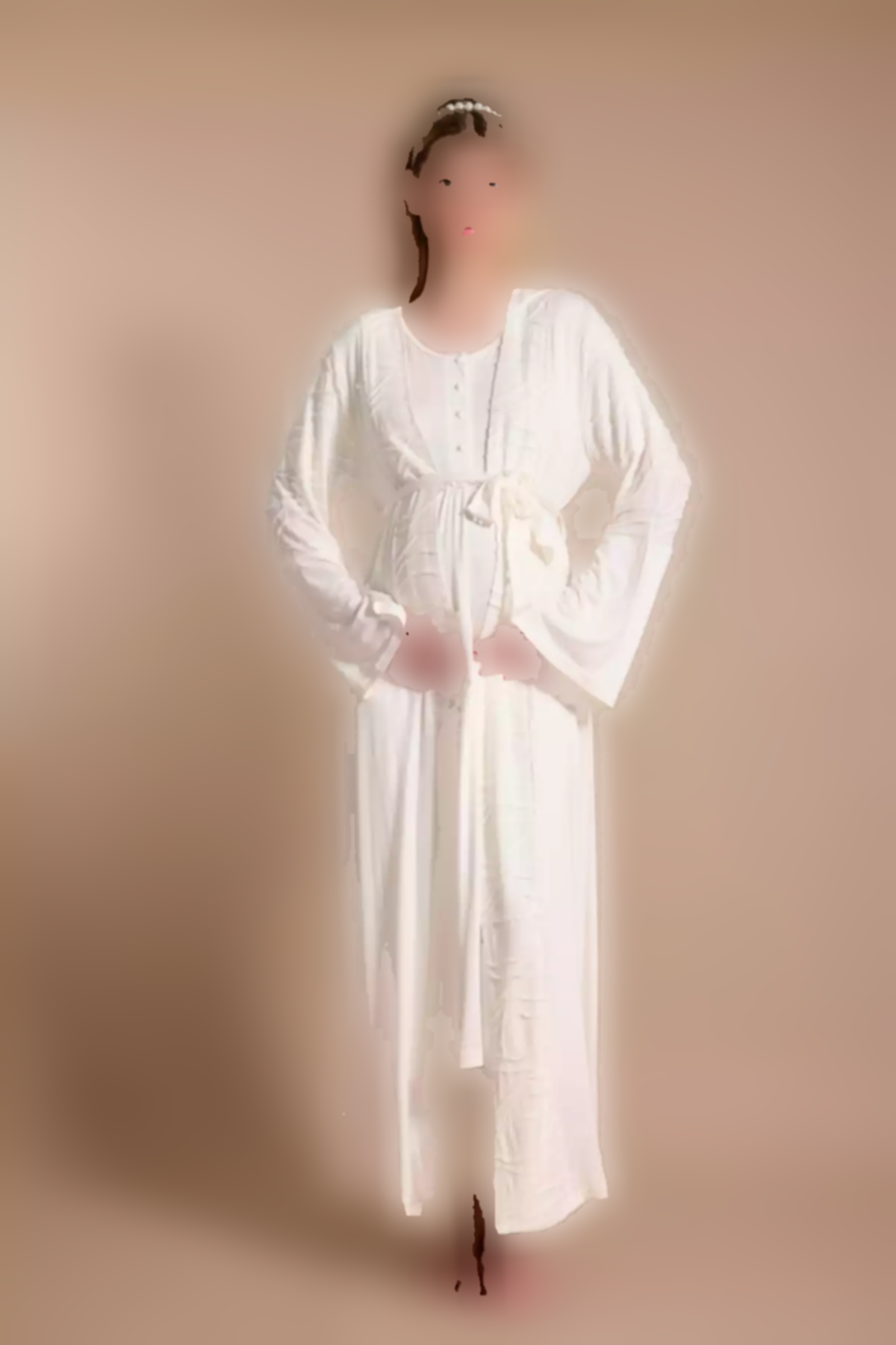 ست لباس شب کامل بلند و گشاد قد برند Rimel Homewear کد 1758057672