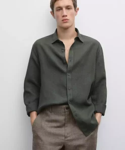 پیراهن متناسب کتان برند Massimo Dutti کد 1757748849