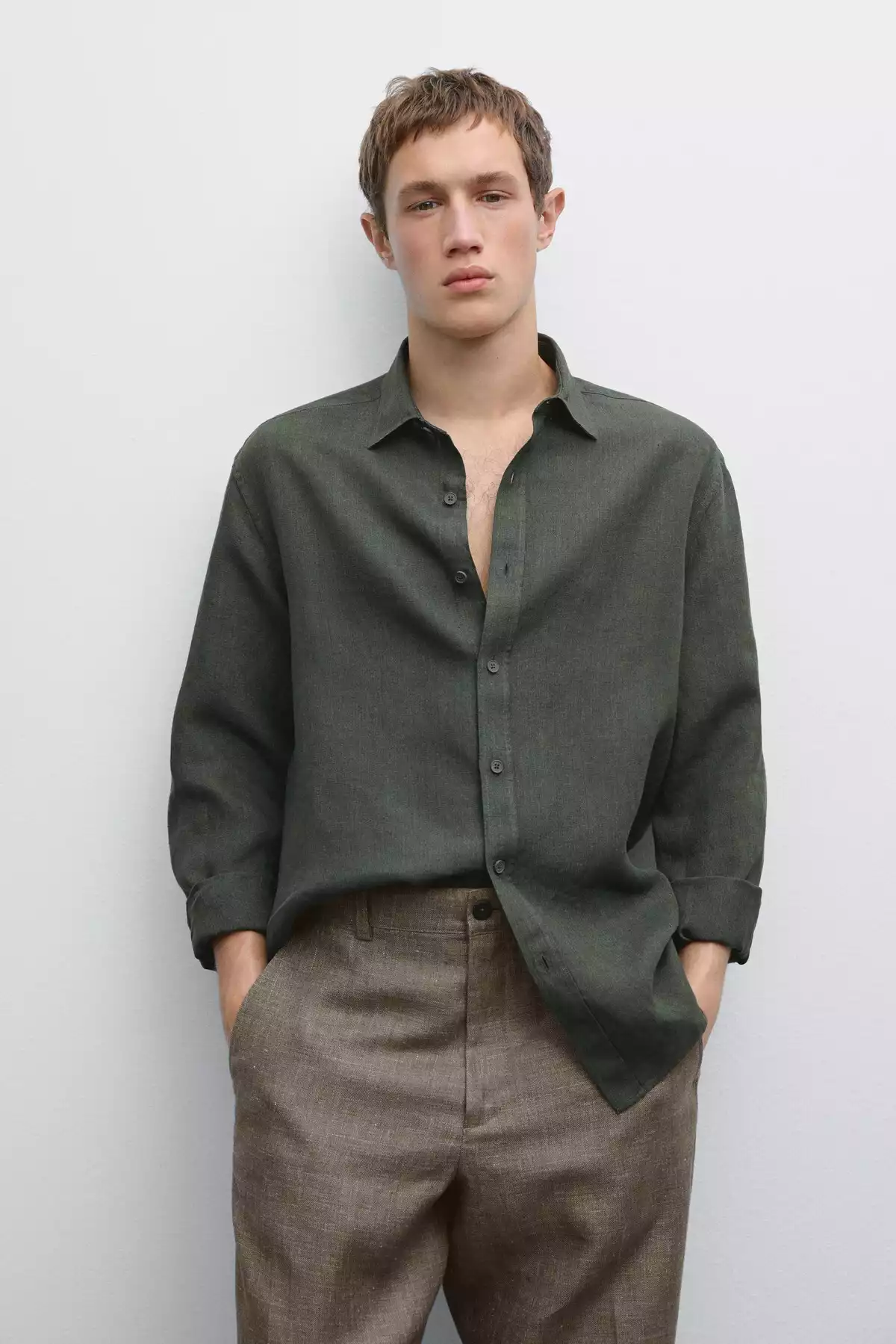 پیراهن متناسب کتان برند Massimo Dutti کد 1757748849