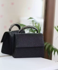 کیف دوشی مجلسی طرحدار اکریلیکی مشکی زنانه برند Moom Bag کد 1758390663