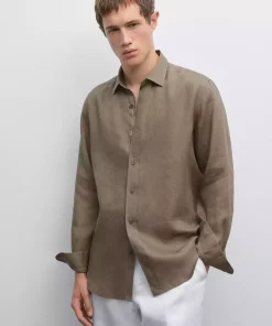 پیراهن اسلیم فیت 100کتان برند Massimo Dutti کد 1757754849