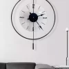 ساعت دیواری شفاف فلزی (مبلمان) دست زدن مشکی برند MetaQuartz Aksesuar کد 1758138070