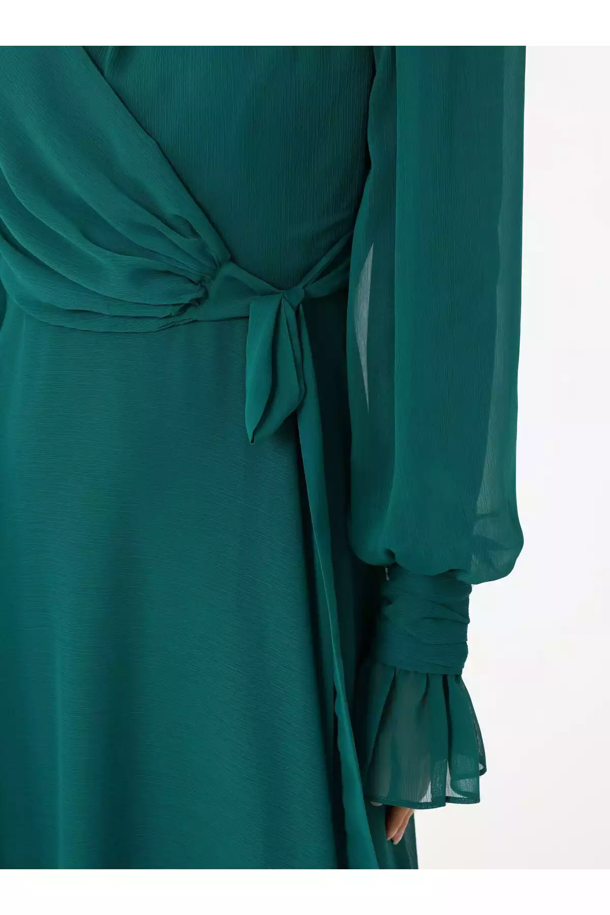 لباس مجلسی پوشیده شیفون سبز زمردی یوریو برند Refka کد 1758123067