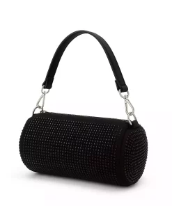 شب استوانه نگین دار مشکی کیف لوله زنانه بند‎دار برند vaavbag کد 1758415271