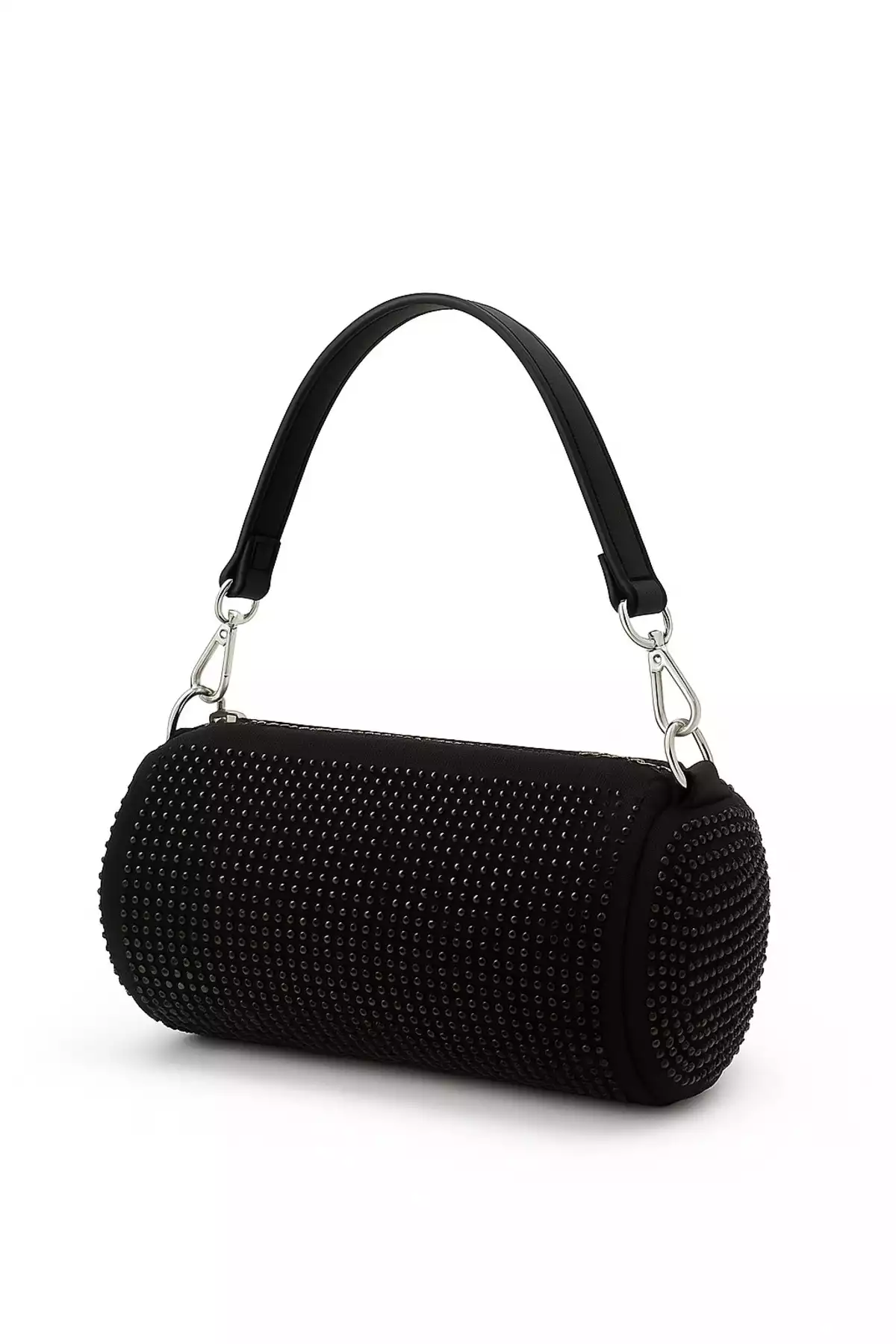 شب استوانه نگین دار مشکی کیف لوله زنانه بنددار برند vaavbag کد 1758415271